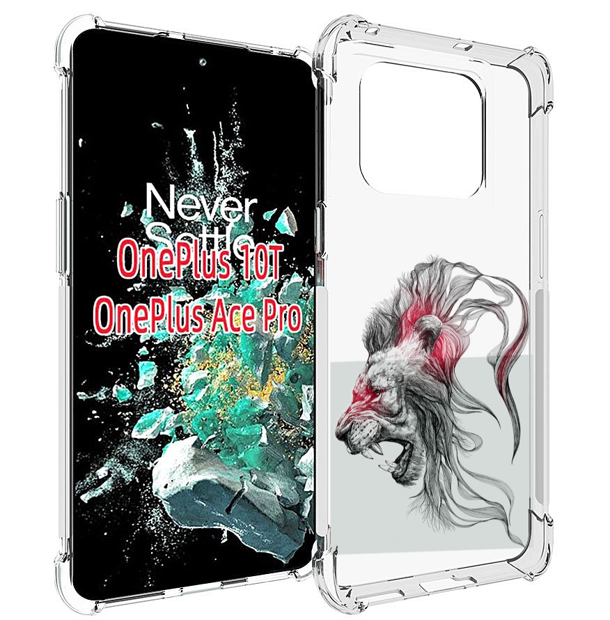 

Чехол MyPads разъяренный лев для OnePlus 10T, Прозрачный, Tocco