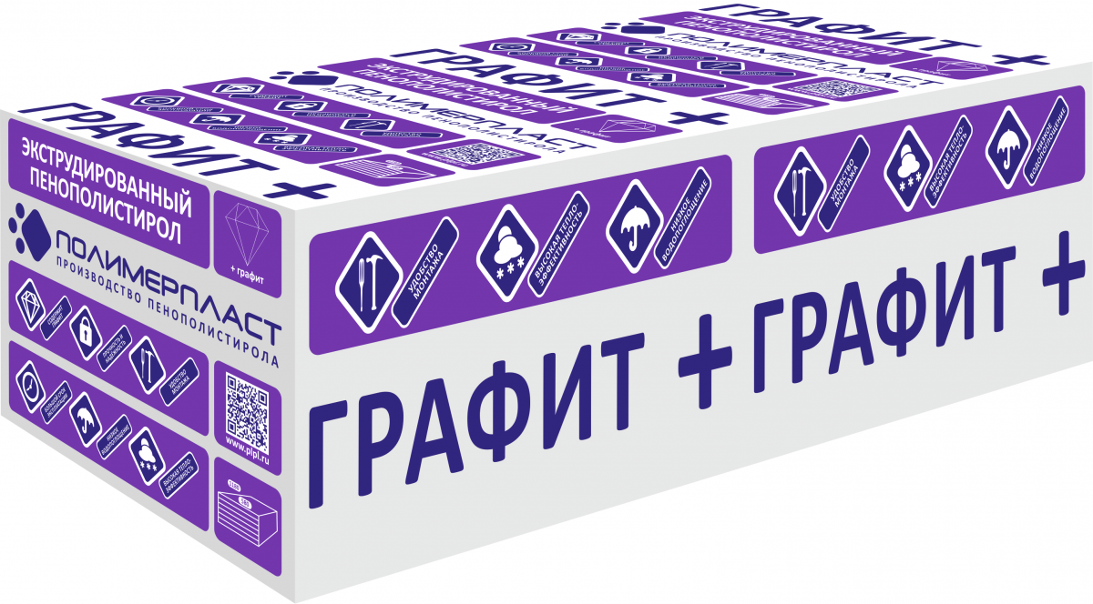 

Плита пенополистирольная экструзионная Графит+ 35 (1180*580*100х4; 0,27376м3/уп)