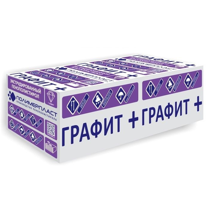 

Плита пенополистирольная экструзионная Графит+ 35 (1180х580х40х10шт; 0,27376м3/уп)