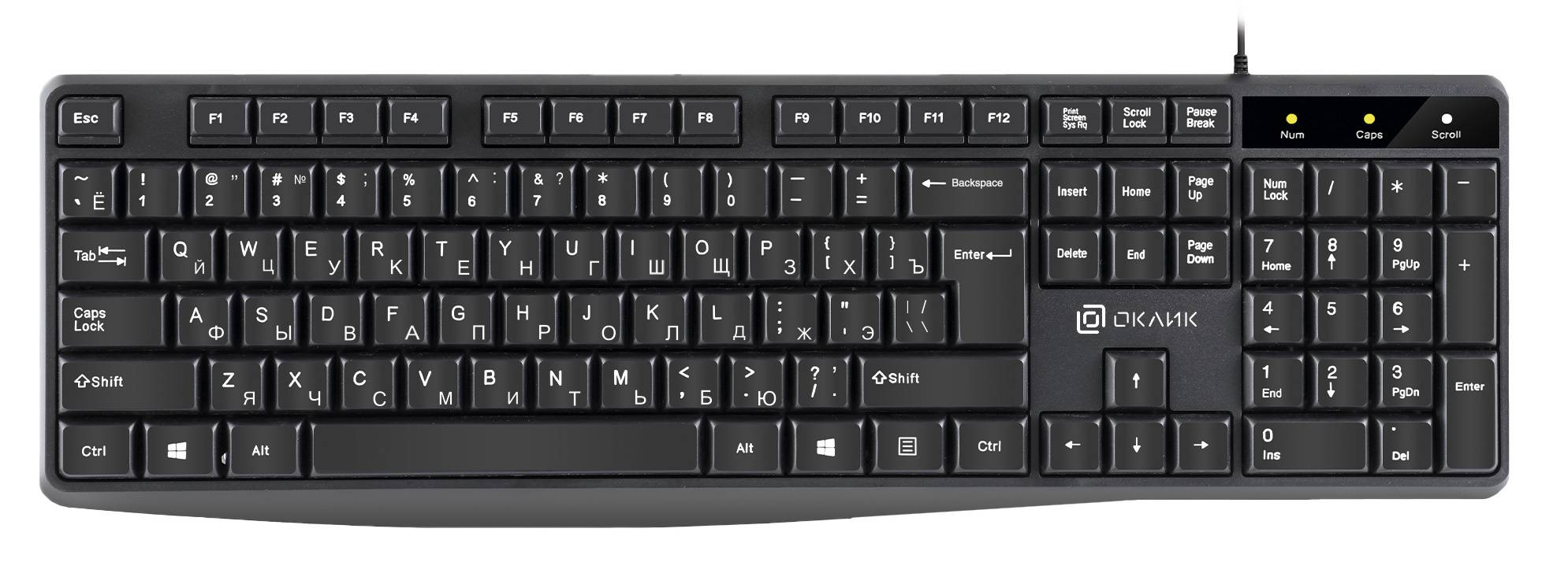 Проводная клавиатура OKLICK 145M Black