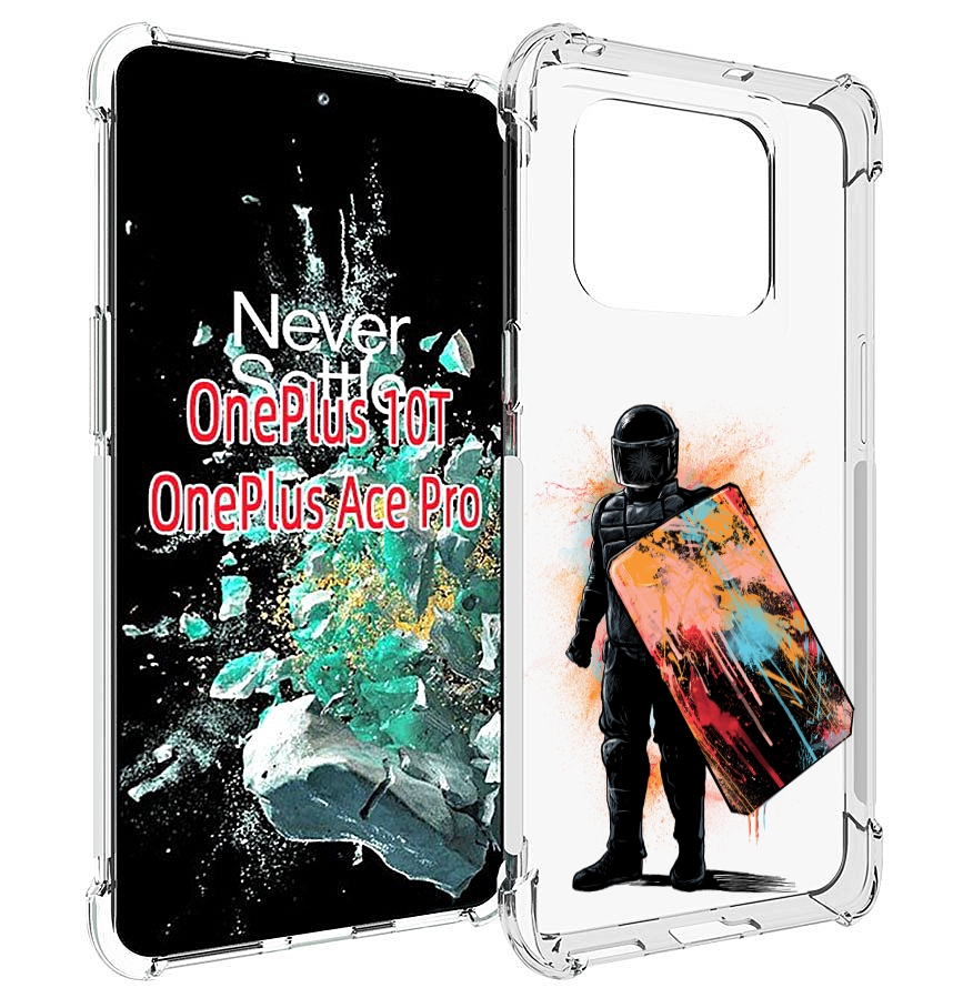 

Чехол MyPads солдат с красочным щитом для OnePlus 10T, Прозрачный, Tocco