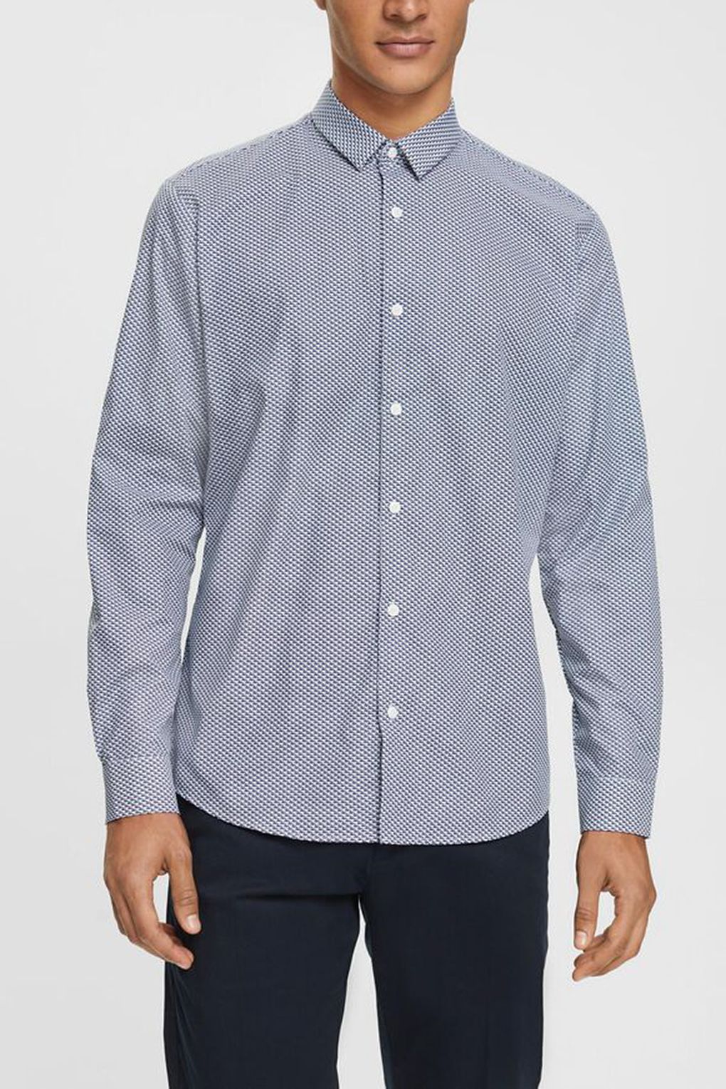 

Рубашка мужская Esprit Casual 992EO2F304 синяя L, Синий, 992EO2F304