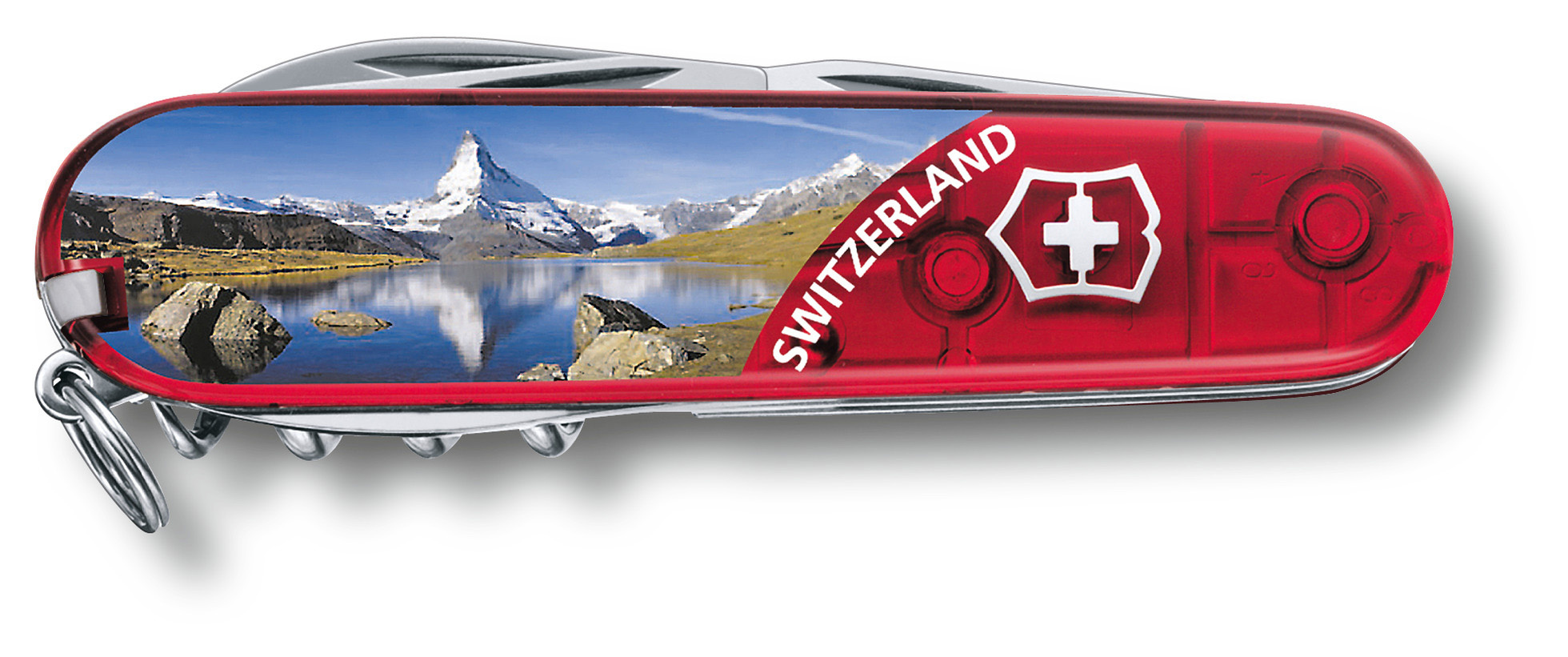 

Нож перочинный Victorinox Climber Matterhorn (1.3703.TE2) 91мм 14функц. красный полупрозра, Climber Matterhorn