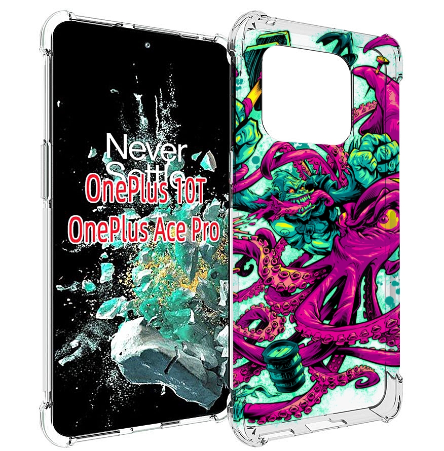 

Чехол MyPads фиолетовый кракен для OnePlus 10T, Прозрачный, Tocco