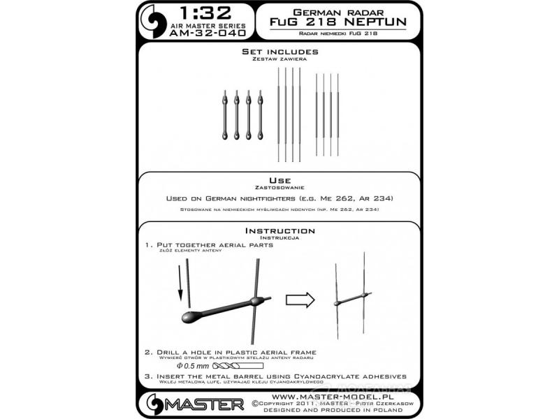 AM-32-040 Немецкая РЛС FuG 218 НЕПТУН используется на ночных истребителях Me 262, Ar 234 и