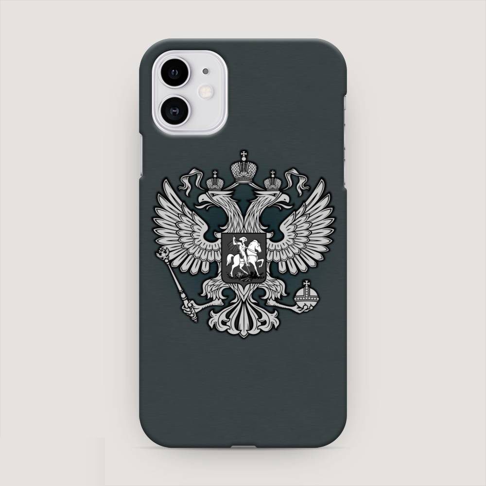 фото Чехол awog для apple iphone 11 "герб россии серый"