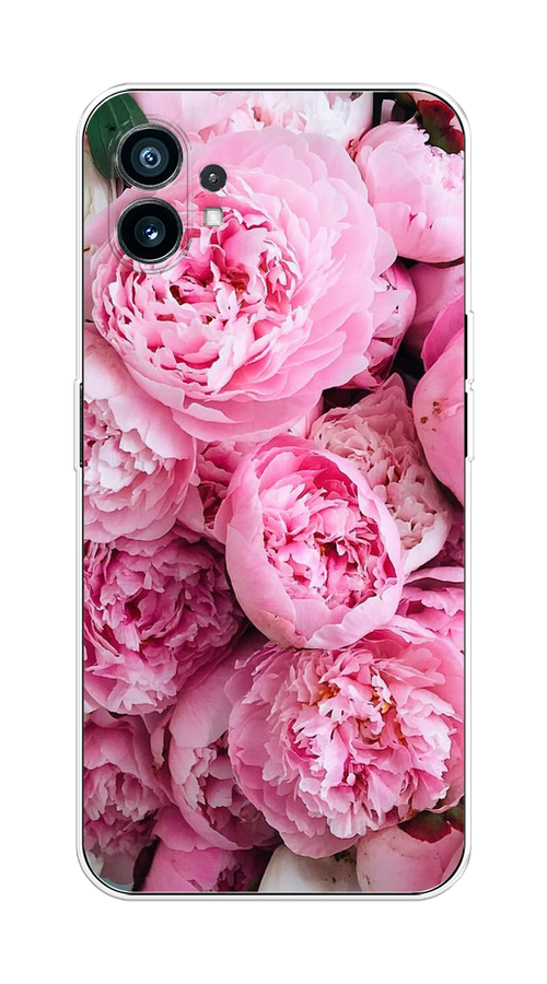 

Чехол на Nothing Phone (1) "Розовые пионы", Бежевый;розовый, 3300150-2