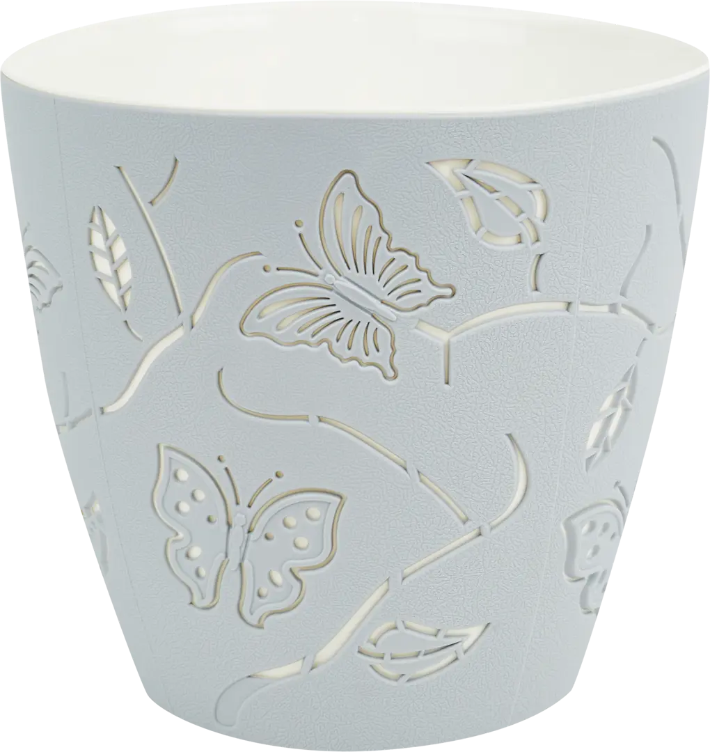 

Цветочный горшок Plast Team Butterflies 84253351 2,5 л серый шторм 1 шт., Белый;серый, Butterflies