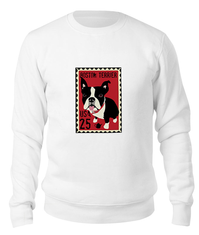 

Свитшот унисекс Printio Boston terrier белый S, Boston terrier