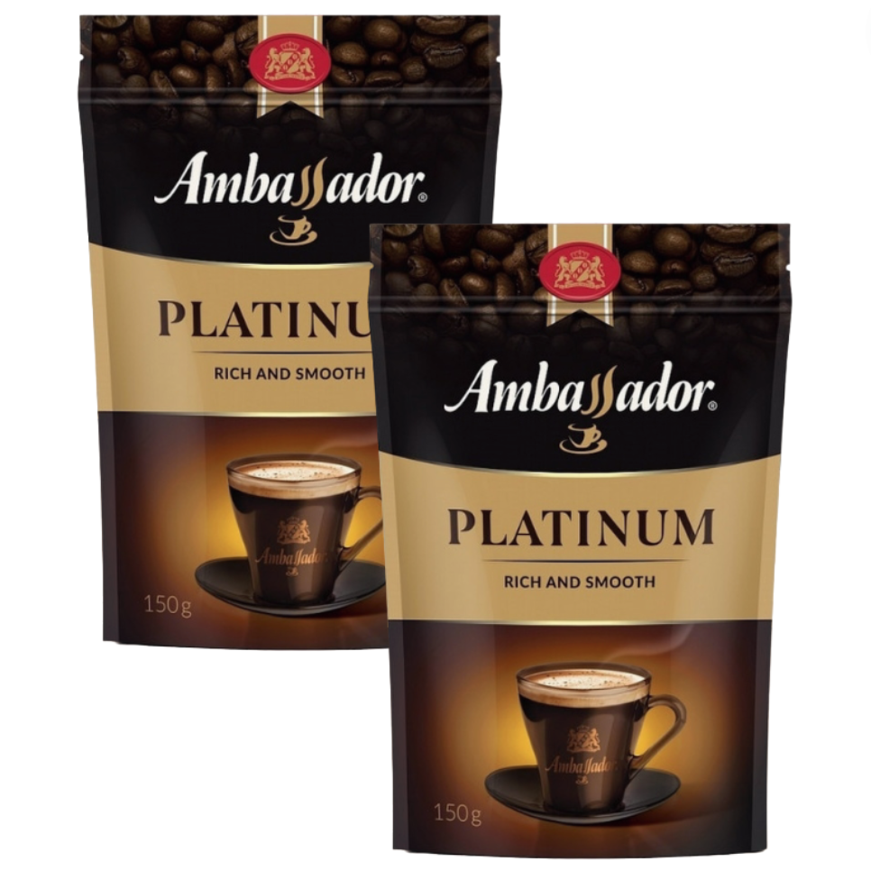 Растворимый кофе Ambassador Platinum, 2 шт по 150 г