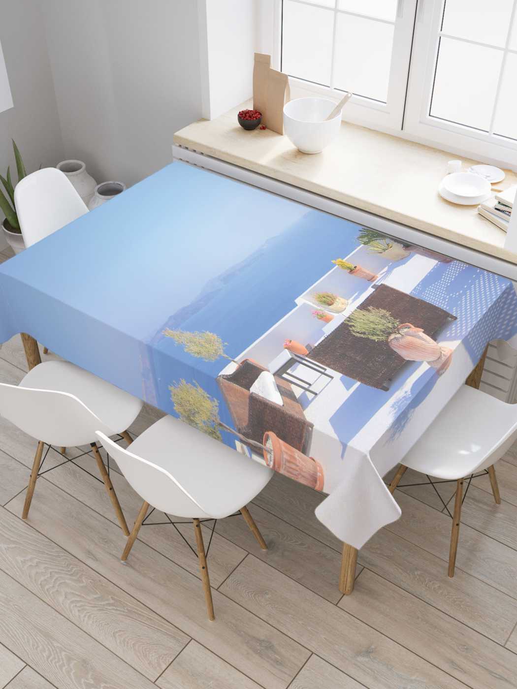 

Скатерть прямоугольная JoyArty "Отдых у моря" из оксфорда, 120x145 см, Голубой, Отдых у моря