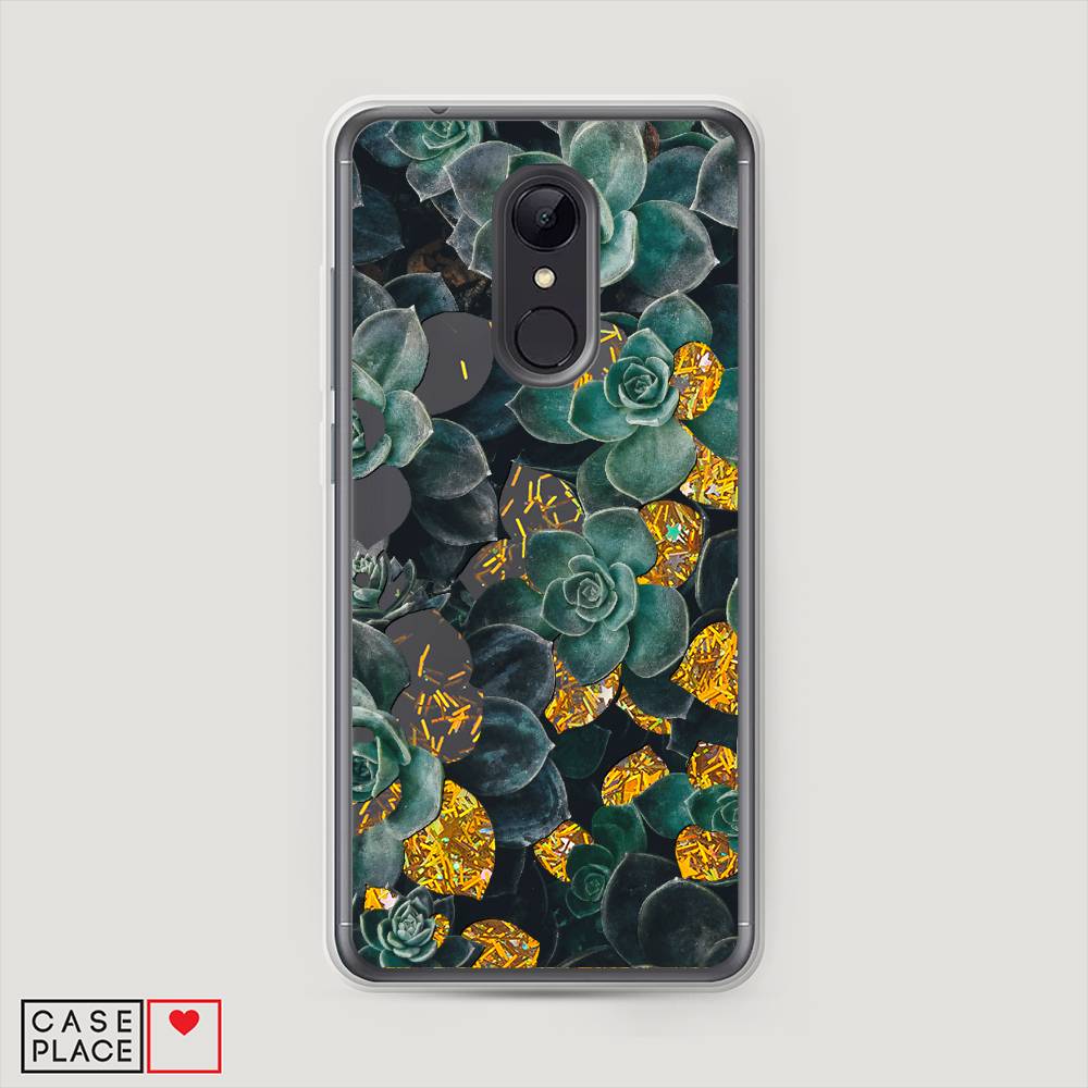 

Жидкий чехол с блестками "Сукуленты цветные" на Xiaomi Redmi 5, 33090-1