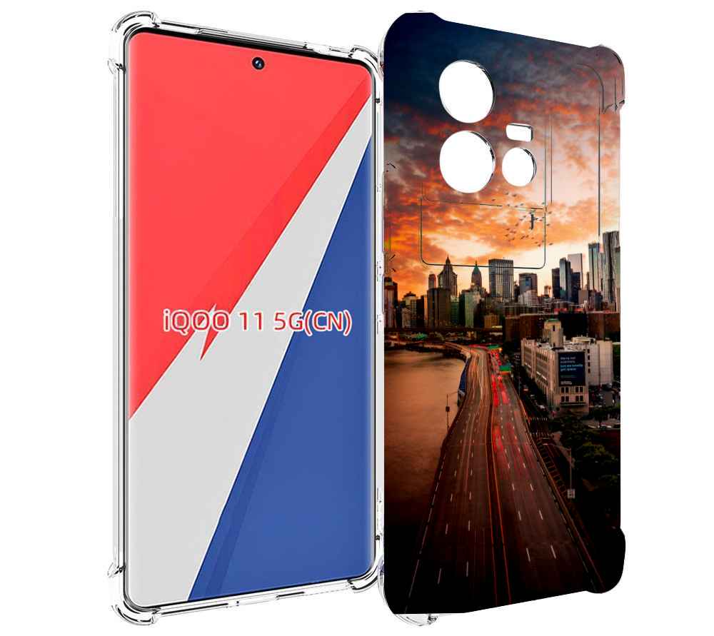 Чехол MyPads американский город фото для Vivo iQOO 11