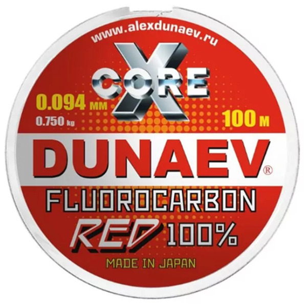 

Леска Dunaev FLUOROCARBON Red 100 м, 0.285 мм, 6.8 кг, Красный, FLUOROCARBON Red NEW 2022