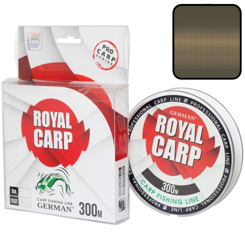 Леска German ROYAL CARP GR (0.25 мм, 300 м, 8.2 кг) цв. Зелёный