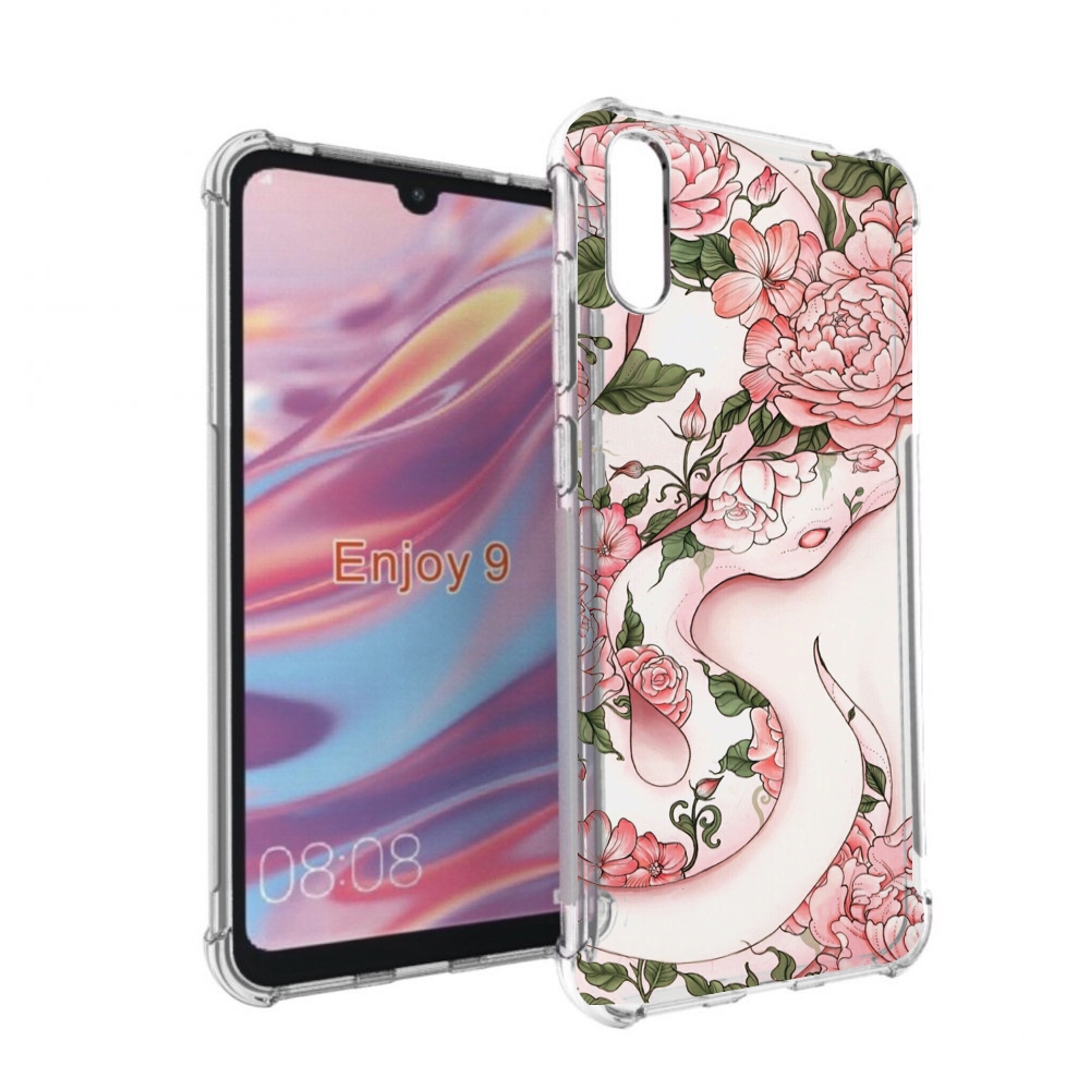 

Чехол бампер MyPads змея-в-розовых-цветах женский для Huawei Enj, Прозрачный, Tocco
