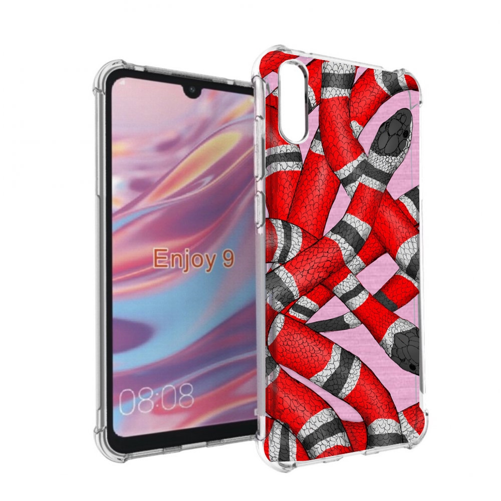 фото Чехол бампер mypads змея-красно-черно-белый для huawei enjoy 9