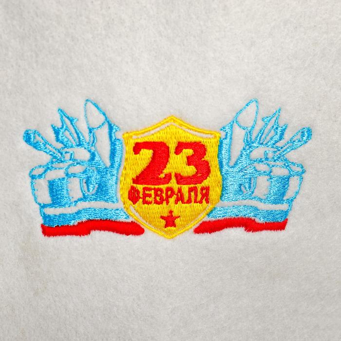 

Шапка для бани Добропаровъ С вышивкой, 23 февраля  белый, с вышивкой, 23 февраля