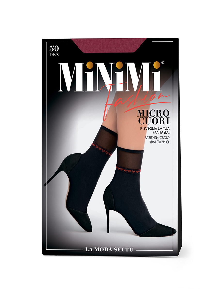 

Носки женские Minimi MICRO CUORI 50 бордовые OS, Бордовый, MICRO CUORI 50