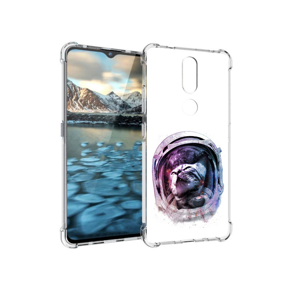 

Чехол MyPads Tocco для Nokia 2.4 кот в шлеме (PT227049.107.396), Прозрачный, Tocco