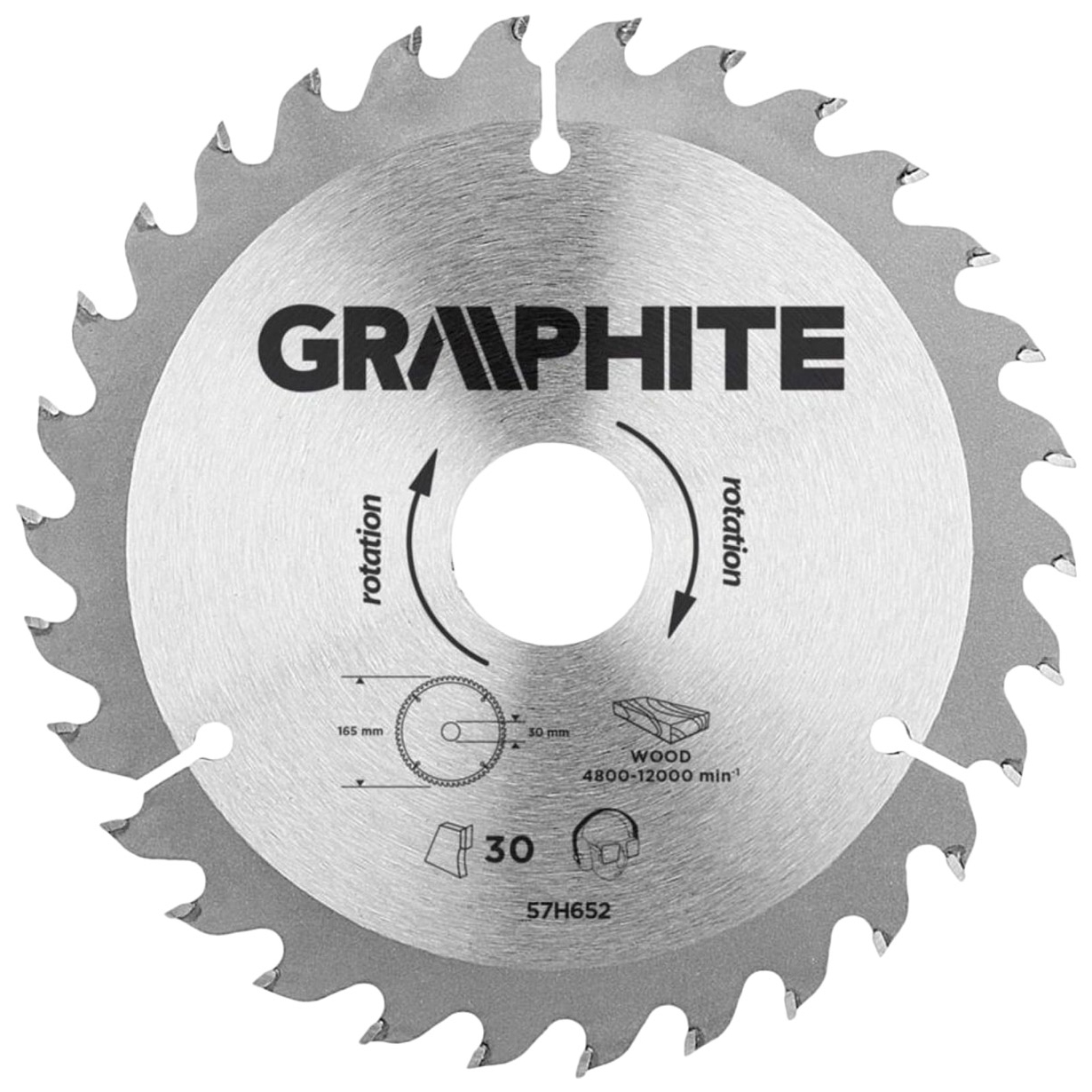 

GRAPHITE Диск отрезной 165 x 30 мм 30 зубьев 57H652