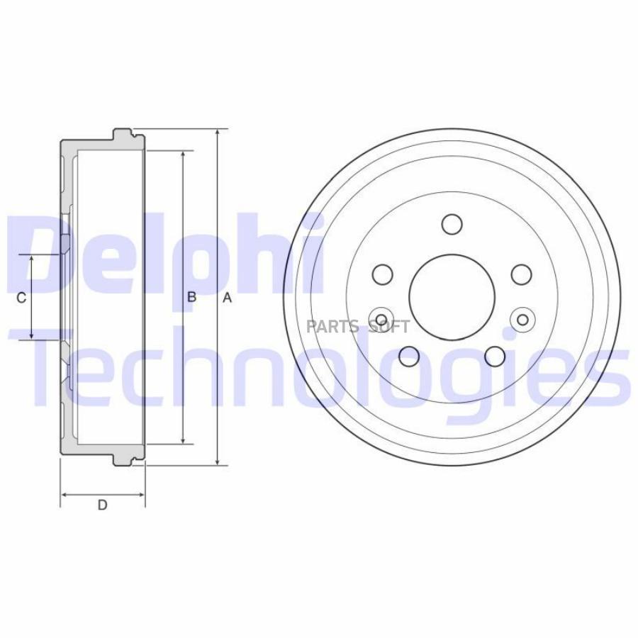 DELPHI Барабан тормозной BF597