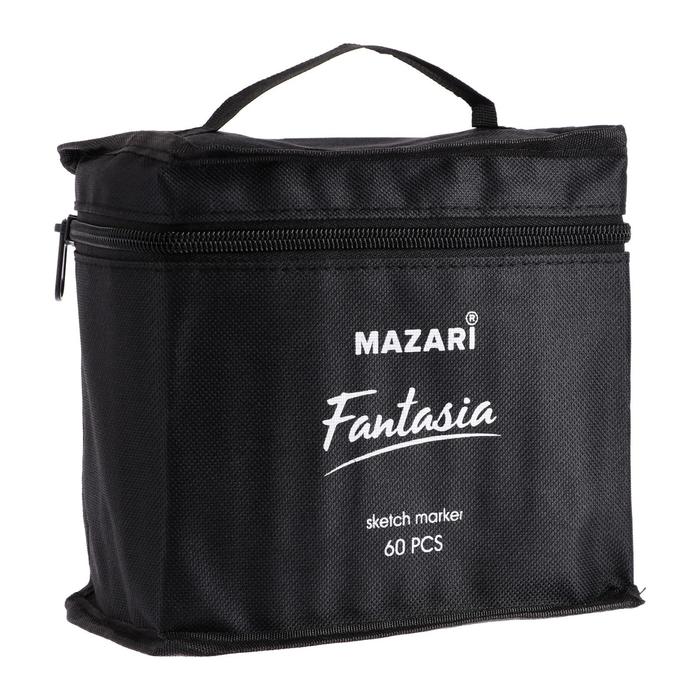 

Маркеры для скетчинга двусторонние Mazari Fantasia, 60 цветов