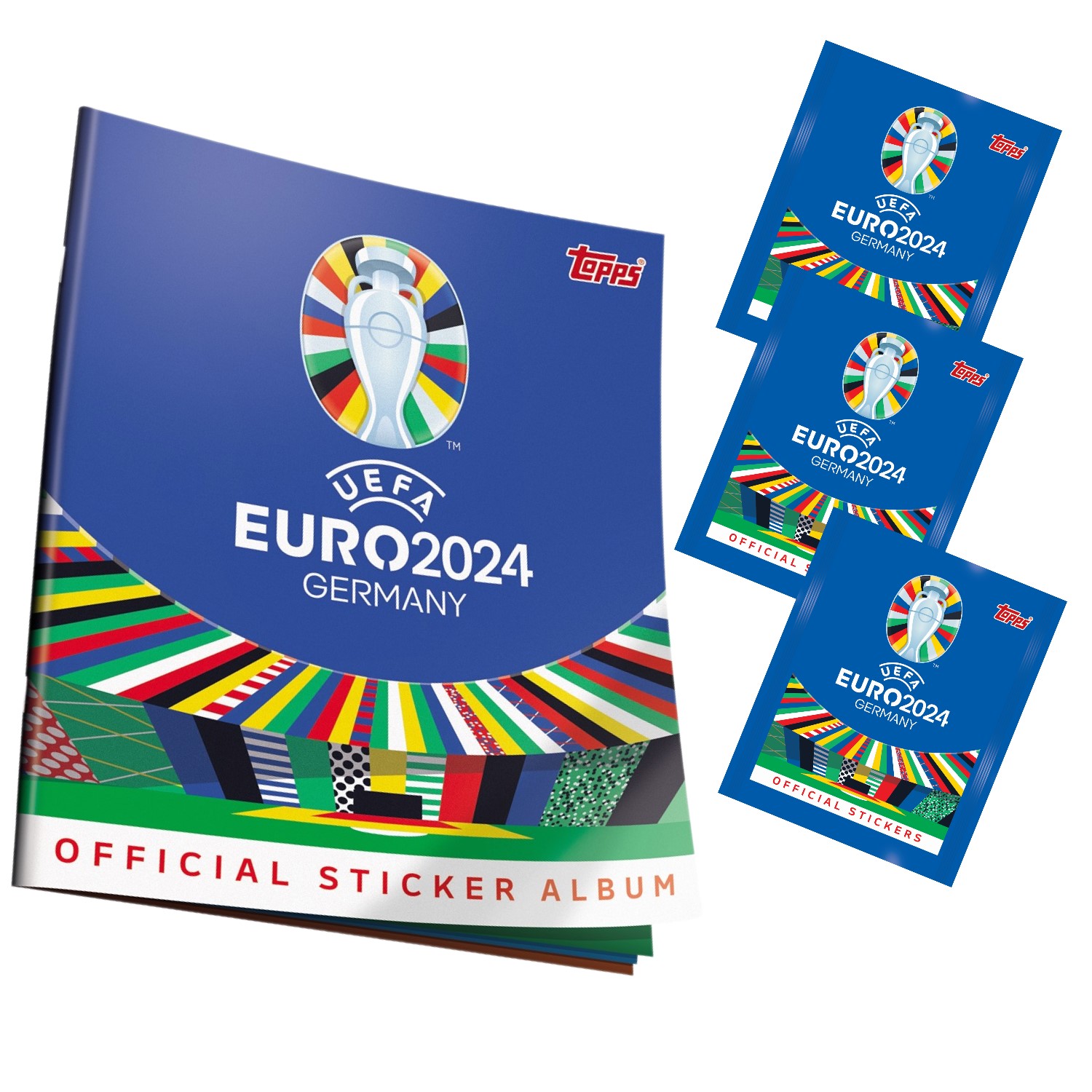 Наклейки Topps Чемпионат Европы по футболу Euro 2024 стартовый набор, 24 наклейки