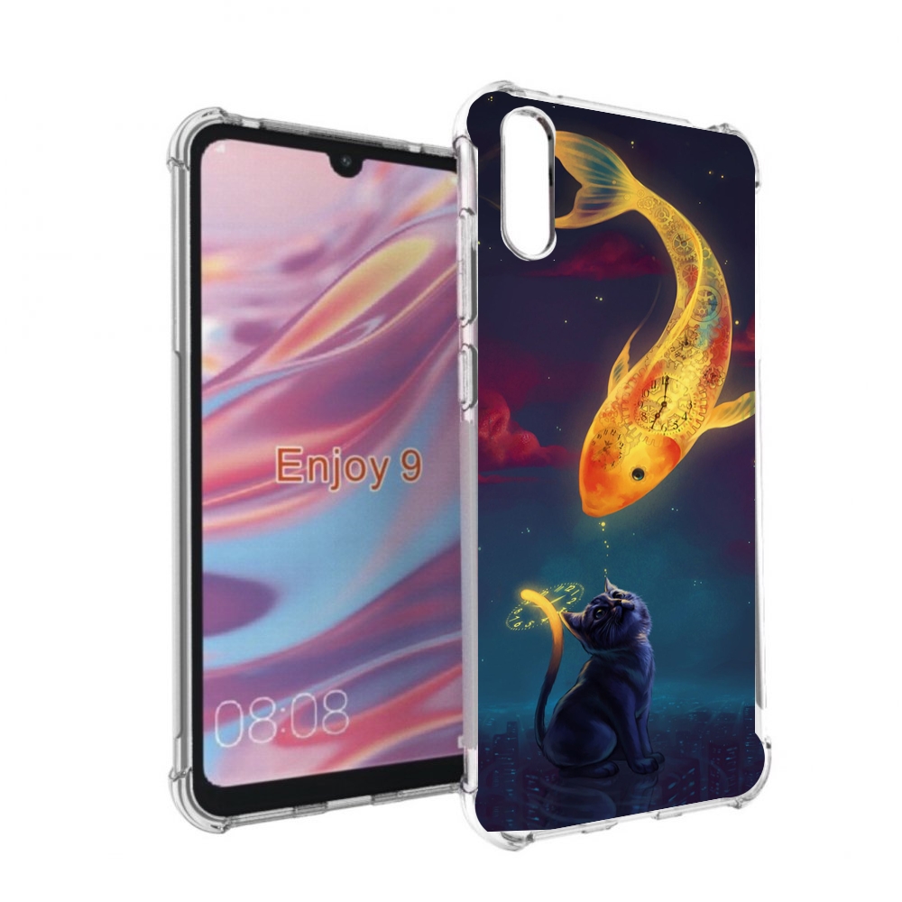

Чехол бампер MyPads золотая-рыбка-часовая для Huawei Enjoy 9, Прозрачный, Tocco
