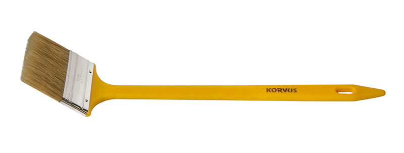 Кисть радиаторная 75мм, натуральная щетина, пластик. ручка KORVUS