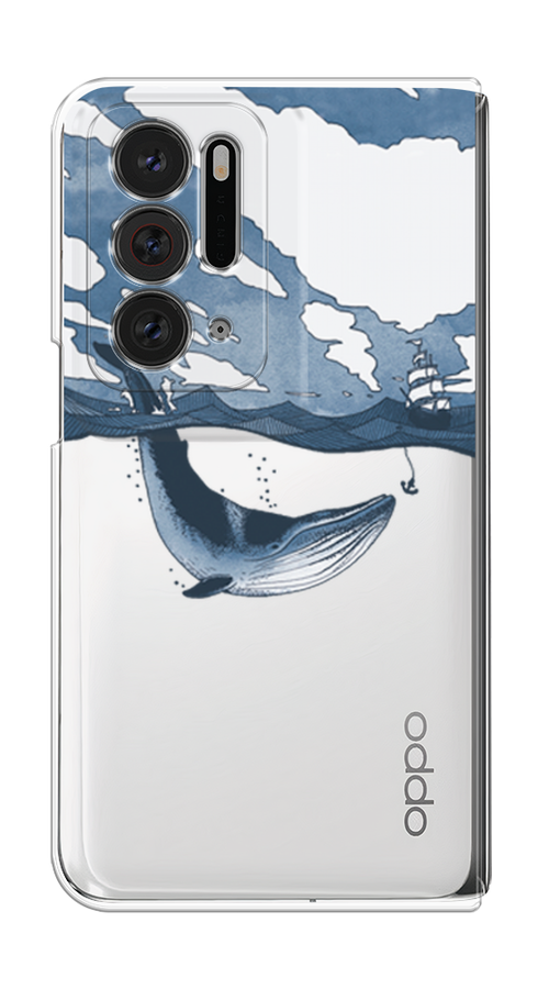 

Чехол на Oppo Find N "Большой кит", Синий, 259650-1
