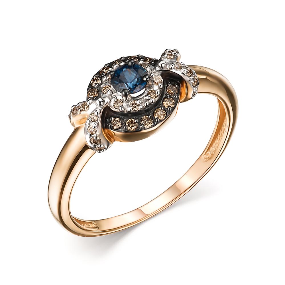 

Кольцо из красного золота с бриллиантом/сапфиром р. 19 АЛЬКОР 14766-102, 14766-102