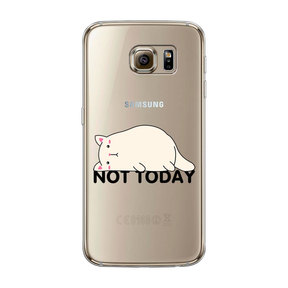 

Чехол на Samsung Galaxy S6 "Cat not today", Белый;розовый;черный, 24350-1