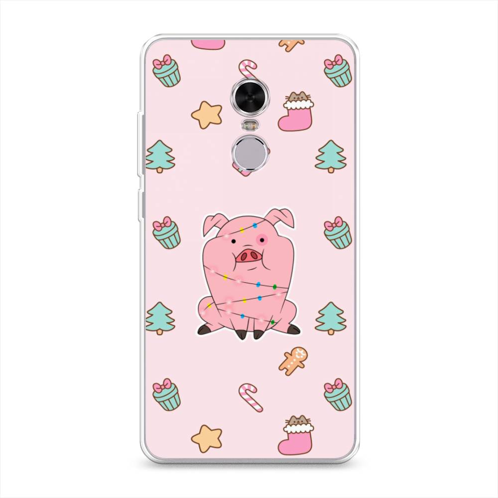 

Чехол на Xiaomi Redmi Note 4 "Розовая свинка", Розовый;зеленый, 31850-5