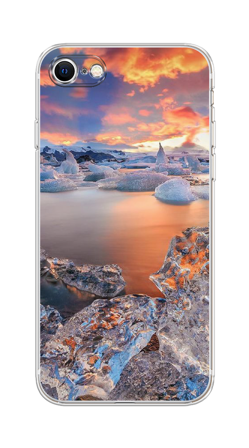 

Чехол на Apple iPhone 8 "Ледники", Синий;оранжевый, 10850-2