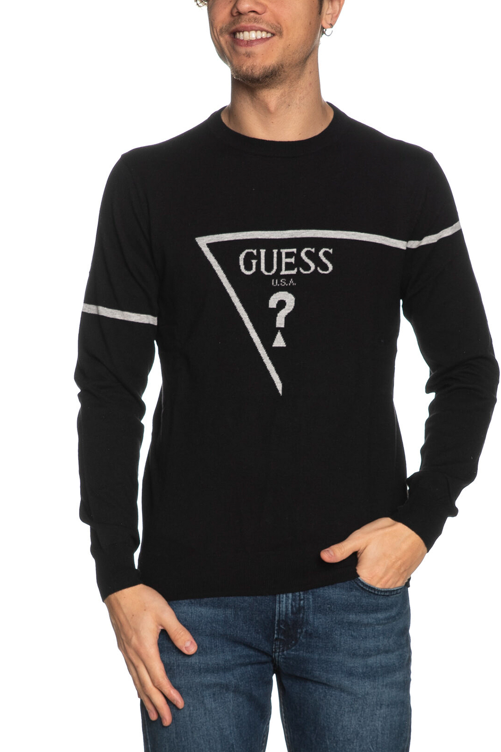 

Джемпер мужской Guess M3RR13 Z33R1 черный XL, M3RR13 Z33R1