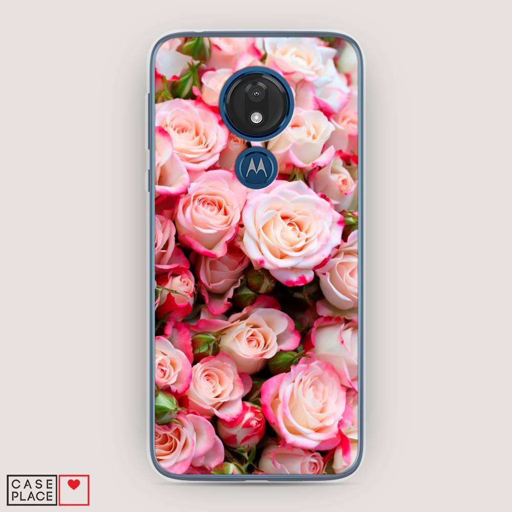 

Чехол на Motorola Moto G7 "Много роз", Розовый, 241150-2