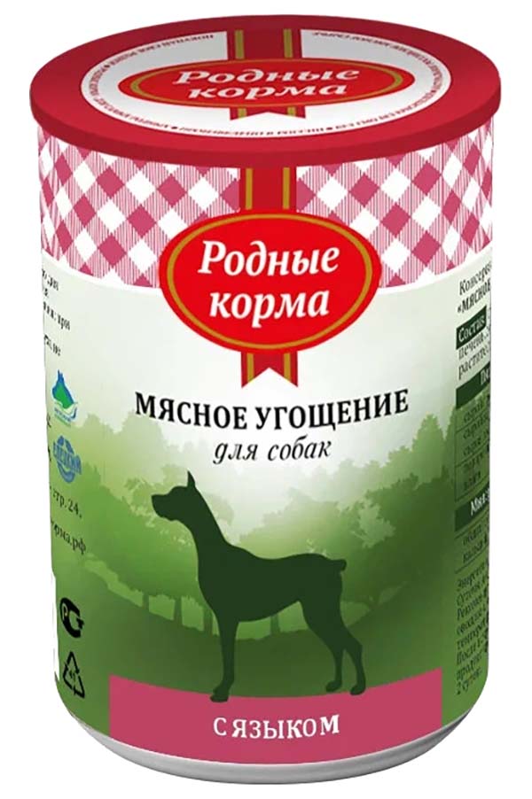 фото Родные корма родные корма мясное угощение для взрослых собак с языком (340 гр х 12 шт)