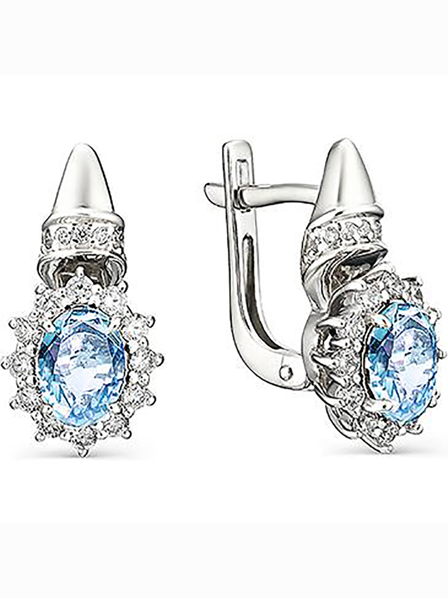 

Серьги с топазами и фианитами из серебра Алкор серебро 02-0889_00ТБ-00, 02-0889_00ТБ-00