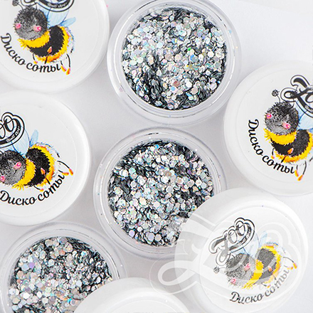 

Набор, Zoo Nail Art, Шестигранники микс «Диско соты» №1335, 4 шт.