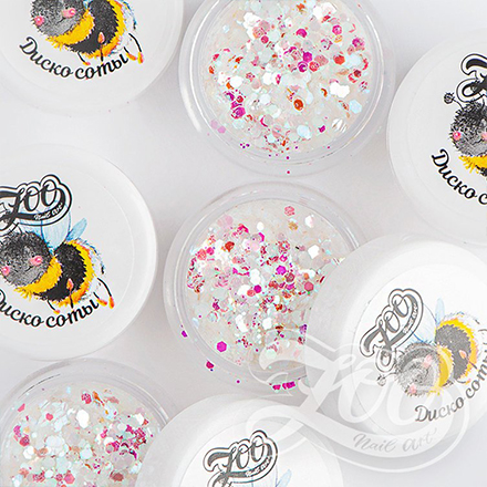 

Набор, Zoo Nail Art, Шестигранники микс «Диско соты» №1345, 4 шт.