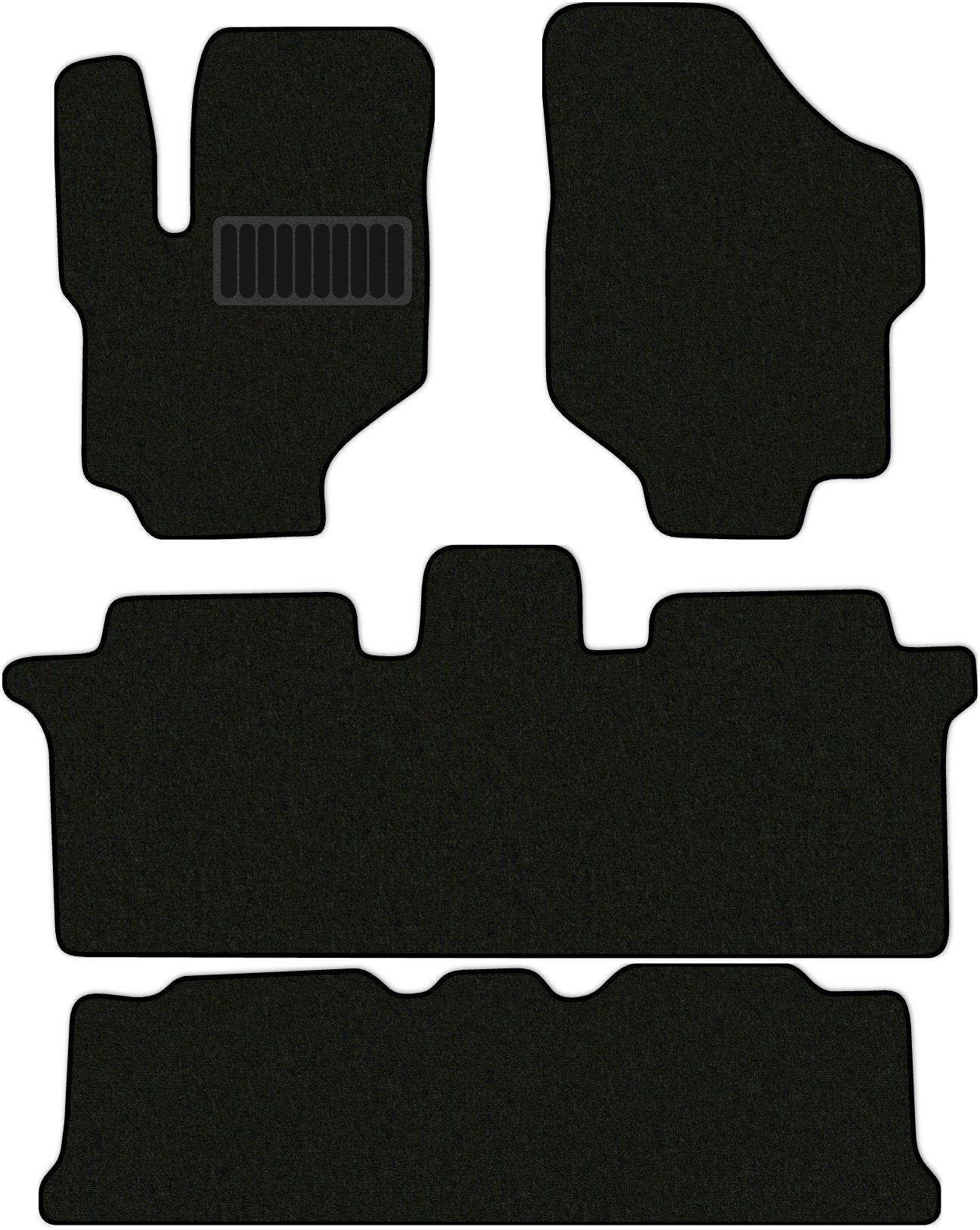 фото Коврики в салон классик для hyundai trajet 2004 - 2008 +3 ряд, 4 шт. черный, текстиль allmone