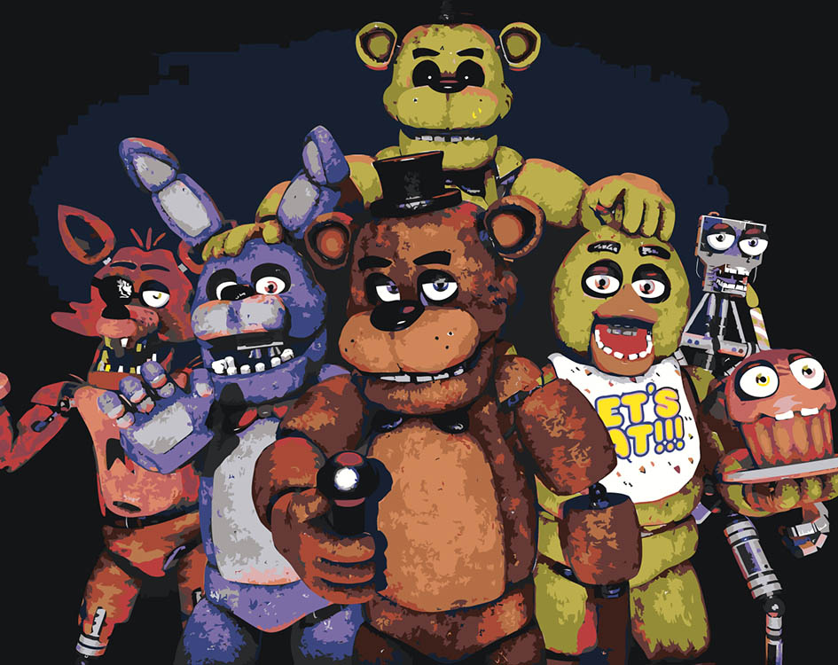 

Картина по номерам Цветное Фнаф Freddy's Аниматроники 2