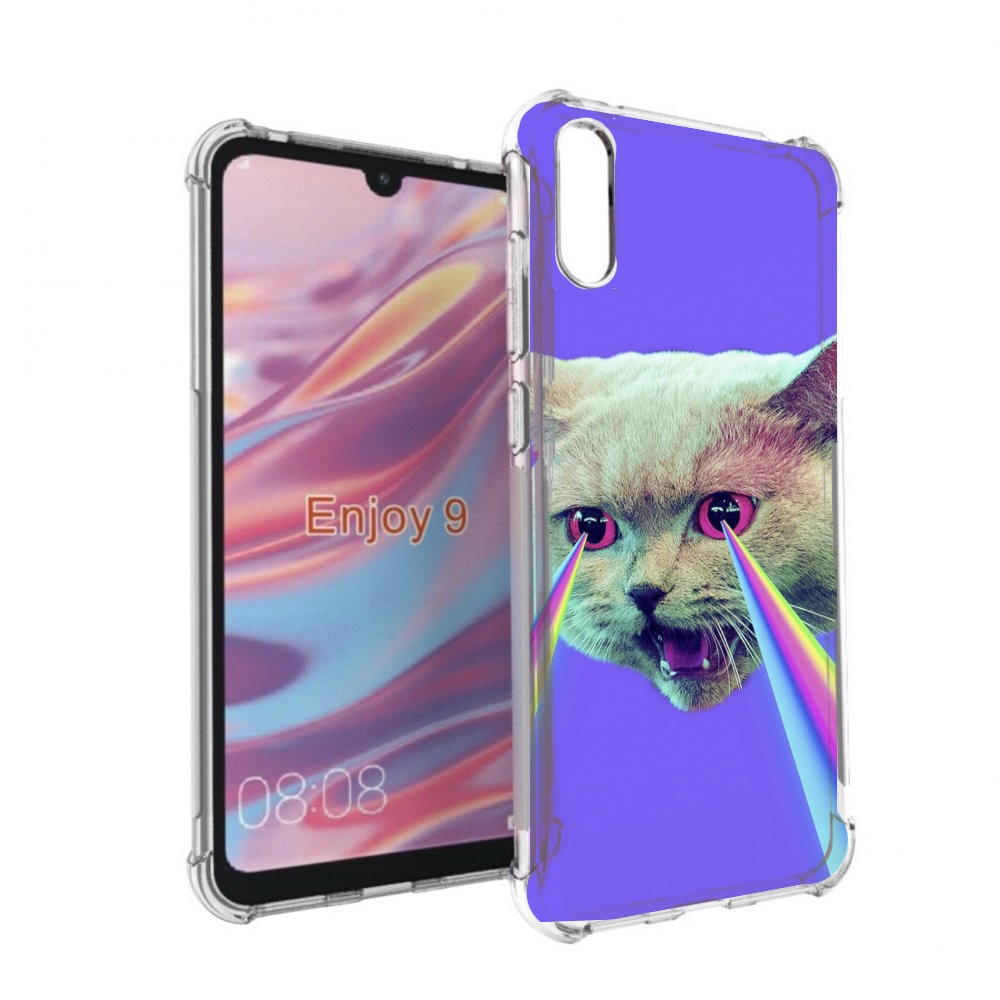 

Чехол бампер MyPads кот с радугой в глазах для Huawei Enjoy 9, Прозрачный, Tocco