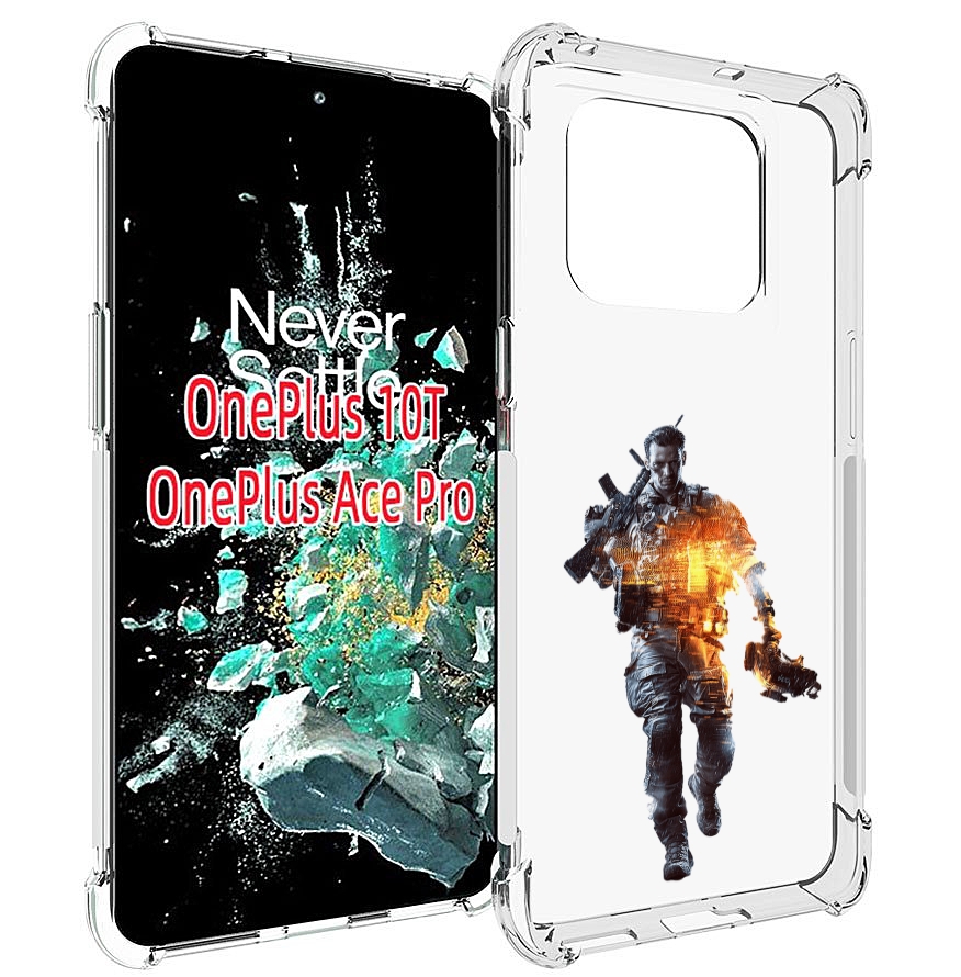 

Чехол MyPads Battlefield-4 мужской для OnePlus 10T, Прозрачный, Tocco
