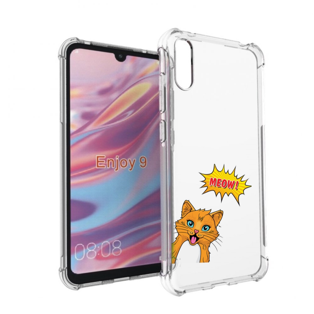 

Чехол бампер MyPads кот-мяу детский для Huawei Enjoy 9, Прозрачный, Tocco