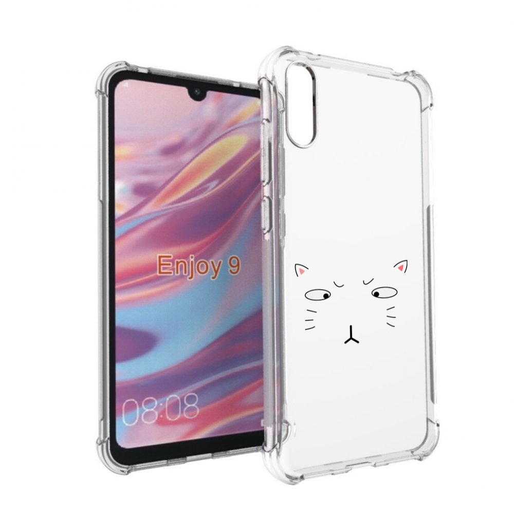 Чехол бампер MyPads кот-части-лица для Huawei Enjoy 9