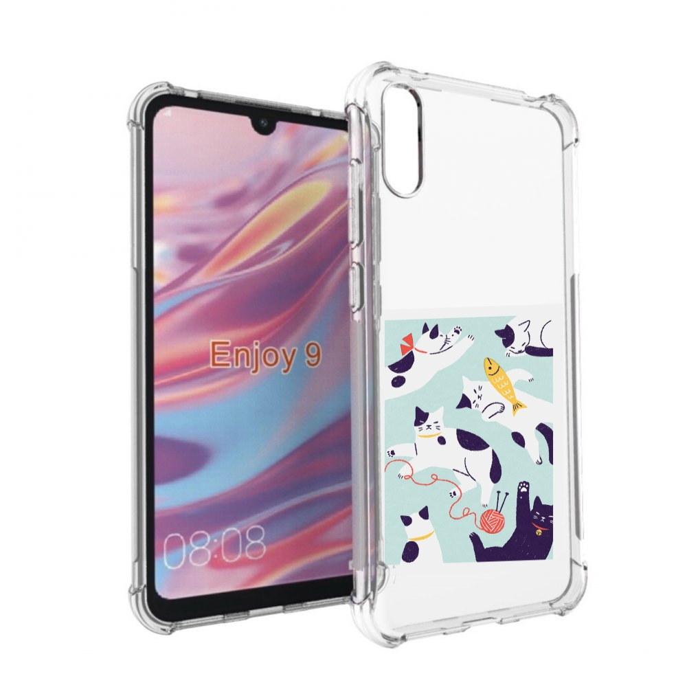 

Чехол бампер MyPads коты-с-клубками для Huawei Enjoy 9, Прозрачный, Tocco