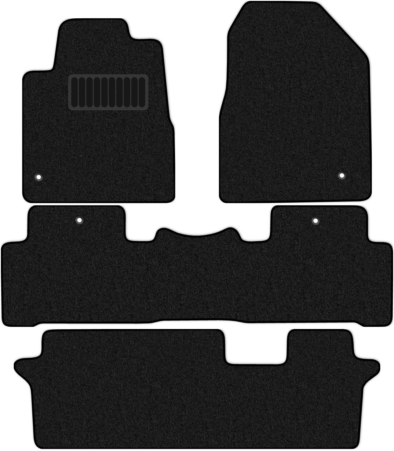 фото Коврики в салон комфорт для honda pilot (yf4) 2008 - 2015 +3 ряд, 4 шт. черный, текстиль allmone