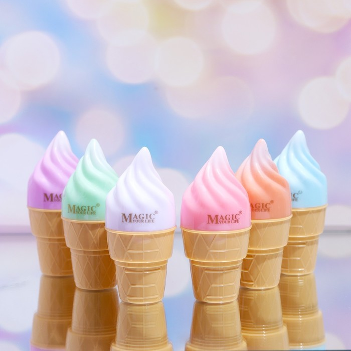 Бальзам для губ «Мороженое в стаканчике», микс (24 шт.) форма силиконовая для мороженого клубника со сливками 19 5×11 5 см 4 ячейки 6 7×3 7 см микс